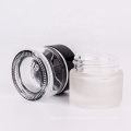 hot sale 10g round empty glass cream jar with black lid cosmetic refillable empty glass container